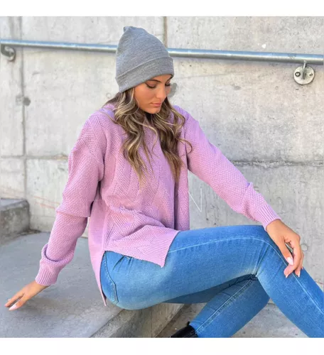 Sweater Calado Largo De Mujer Pullover Olivia* Chuva Ropa