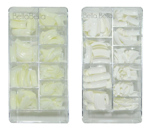 1500 Uñas Postizas - Natural, Blanca, Cristal 3 Cjas