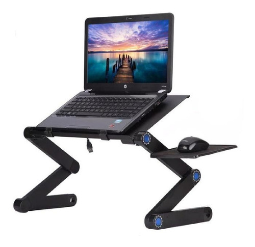 Mesa Portátil C/ Ventilador Para Laptop Negro