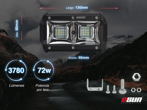 Imagen 2 de 8 de Faro Led Con 72w Luz De Alta Intensidad Con 18 Led Tipo 3030
