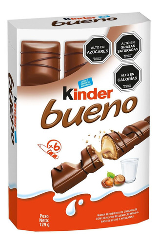 Chocolate Kinder Bueno 6 Unid 129g
