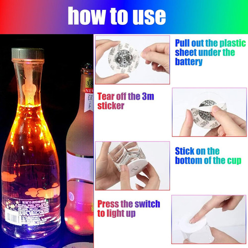 Mox 20 Pegatinas Botellas, Luces Led