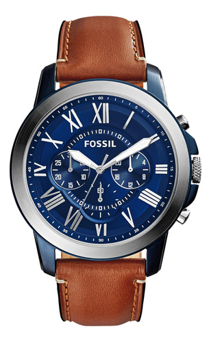 Reloj Fossil Grant Quartz Fs5151 Para Hombre, Acero Inoxidab