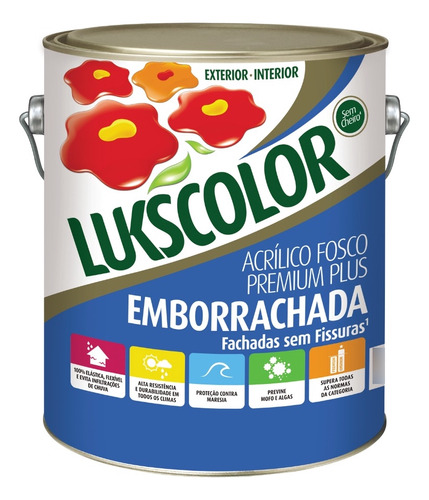 Tinta Emborrachada Acrílica Lukscolor Fosco Branco 3,6l