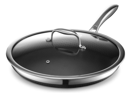 Sartén Híbrida Antiadherente Hexclad De 12 Pulgadas Con Tapa