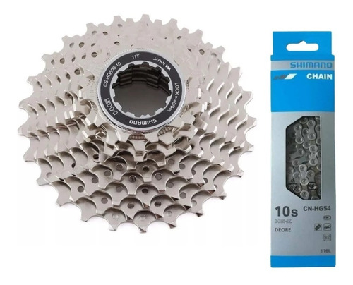 Cassete Shimano Tiagra Hg500 10v 11-25 + Corrente Hg54 10v