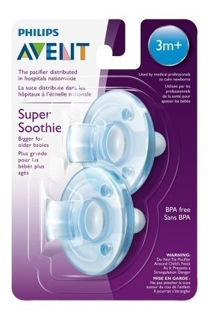 Set 2 Chupones Philips Avent Super Soothie Bebes 3 M+ Azules