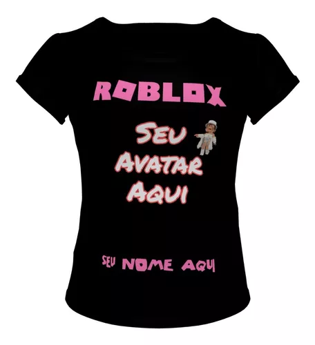 Camiseta blusa preta Infantil Roblox menina julia minegirl personalizada  com seu nome - Estampmax