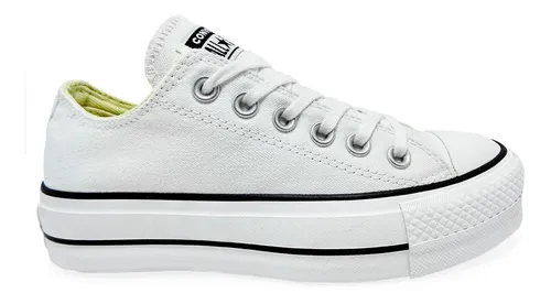 Tenis Converse Plataforma Chuck Taylor Dama Blanco Lona | sin intereses