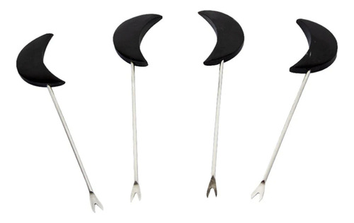 Juego 4 Palillos Botaneros Brang Luna Negra Acero Inoxidable