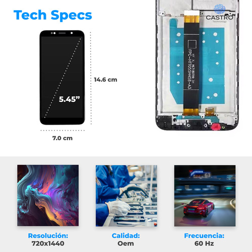 Pantalla Lcd Para Huawei Y5 2018 Y5 Lite Dra-lx2 Lx5 C/marco