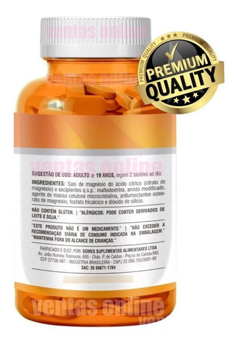 Citrato De Magnesio 260mg Por Porción