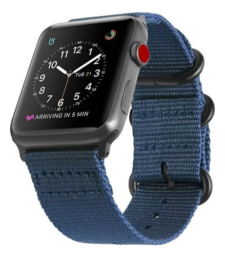 Correa Nylon Fintie Compatible Con Apple Watch 42mm Navy