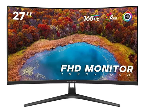 Monitor Curvo Crua De 27 Pulgadas, Full Hd, 1080p, 1800r, 14