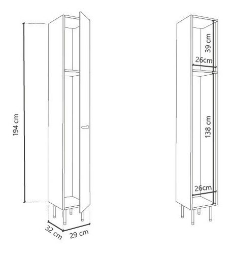 Despensero Escobero Organizador 1 Puerta- 1 Estante Dl 631