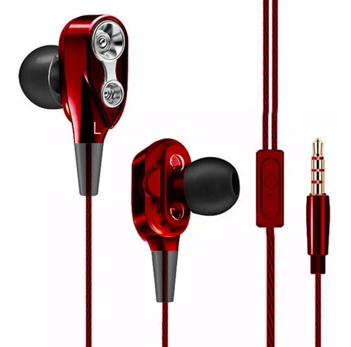 Auriculares Manos Libres Doble Driver Colores