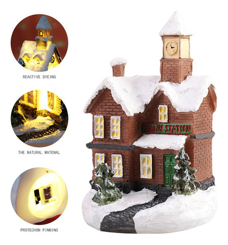 Cv 1pcs Mini Navidad Village Dollhouse A Pequeña A Pequeña