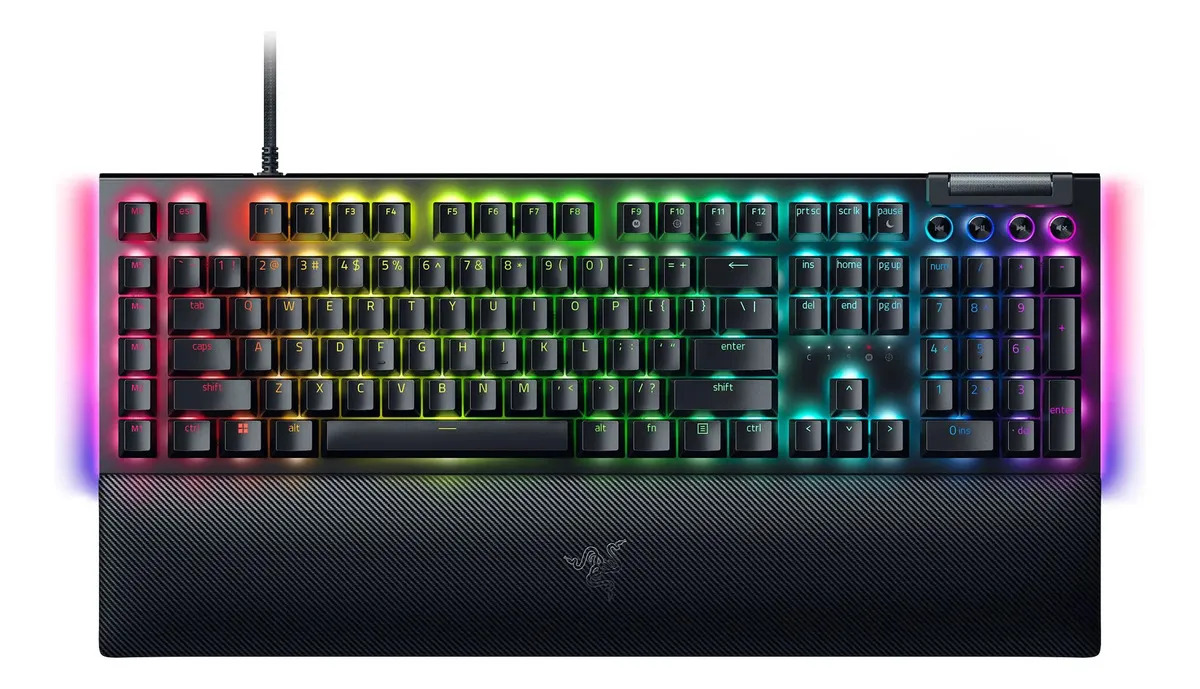 Teclado Mecanico Gamer Razer BlackWidow V4 Switches Mecânicos Switch Amarelo US Layout Nasa
