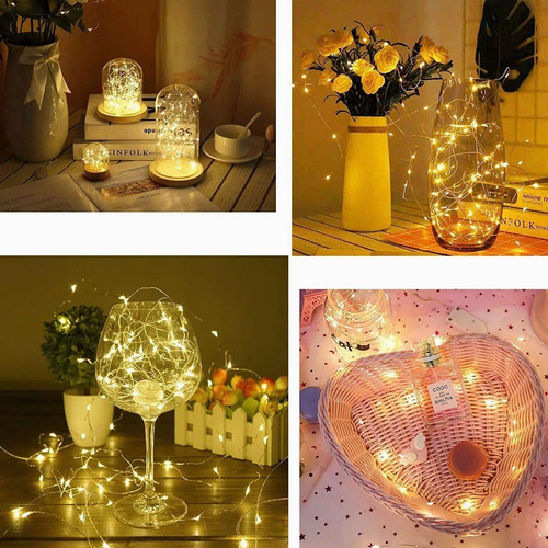 Imagen 2 de 5 de Luces De Hadas Con Pilas Luces De Cadena 2m 20led 10piezas