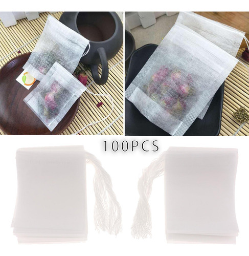 5 Bolsas De Filtro De Té Desechables Con Cordón, Bolsas De