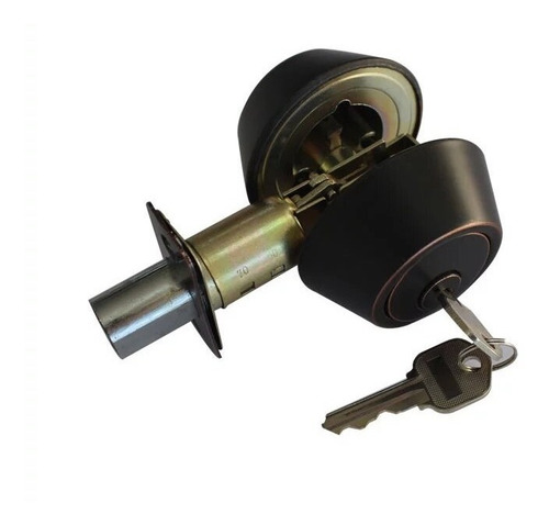Cerrojo Chapa Doble Cilindro (llave-llave) Negro Mate