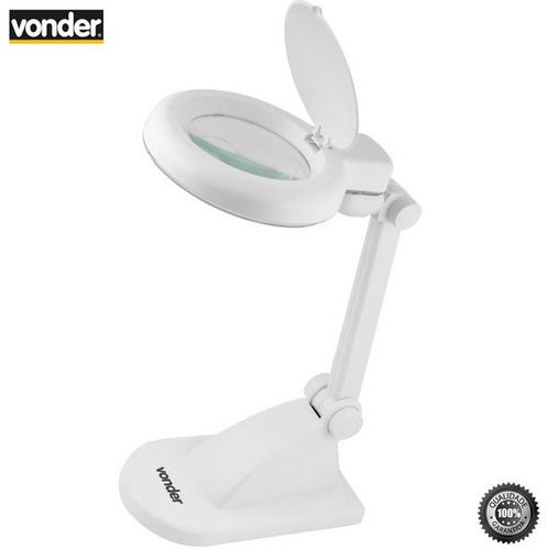 Lupa Articulada P/ Mesa Zoom De 12x C/ Led Bivolt Vonder