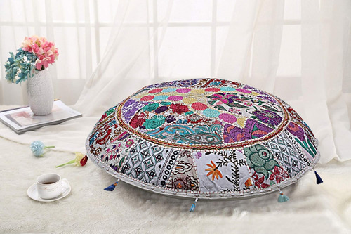 Dk Homewares Cojín De Suelo Bohemio Indio Para Cama, Taburet
