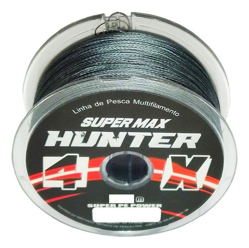 Linha Multifilamento 4x Hunter 0,31 Mm 100 Mt 38 Lbs Cinza