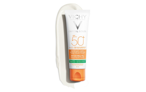 Imagen 3 de 4 de Protector solar Vichy Capital Soleil Matificante 3en1 en crema FPS50 x 50 ml