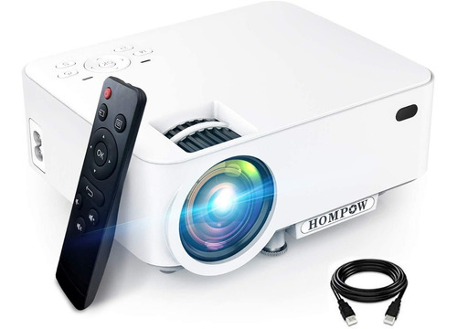 Mini Proyector 3600l Hompow Smartphone Proyector De Video Color Blanco