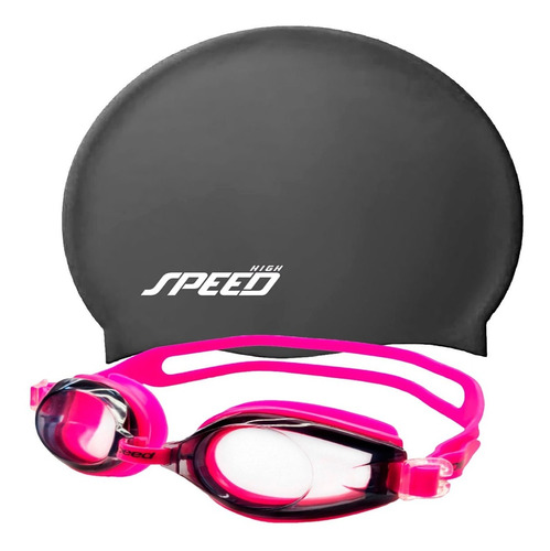 Kit Natacion Antiparras Speed + Gorro Silicona Adultos