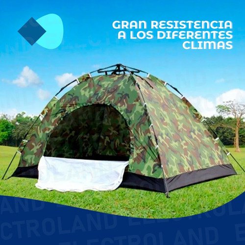 Carpa Igloo 4 Personas Armado Automatico Impermeable Camufl