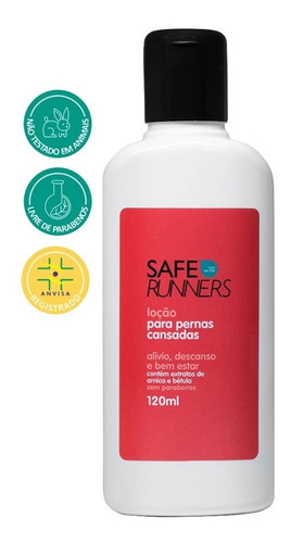 Safe Runners Loção Para Pernas Cansadas Com Arnica E Bétula