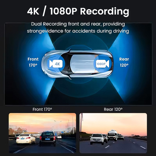 Estéreo De Pantalla Carplay Android Auto Portátil Dashcam 4k