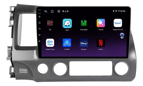Central Multimidia New Civic 07/11 10p Android Carplay 64gb