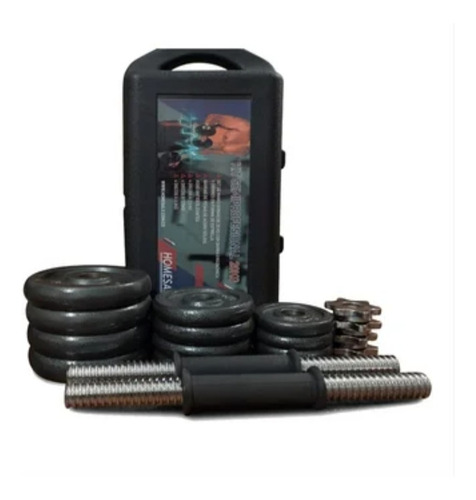 Imagen 3 de 4 de Kit Mancuernas Pesas 20kg40lb Antideslizante Estuche Profesi