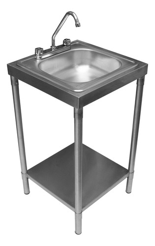 Charola Fregadero Una Tarja Y Maneral Inox Marca Mindejal S. Color Gris
