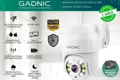 Imagen 2 de 8 de Cámara Ip Gadnic P2p00039 Exterior Domo Motorizado P2p Wifi