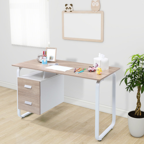 Guogo Mesa De Estudio De Oficina Minimalista Escritorio Con Dos Cajones Estudio Para Oficina En Casa Escritorios Modernos Escritorio Blanco