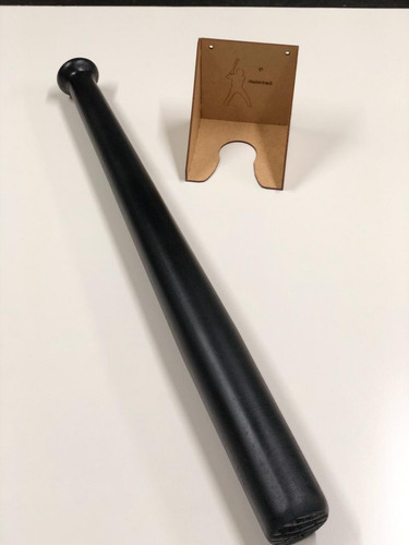 Taco De Baseball (beisebol) Comp. 70 Cm Preto Suporte Brinde