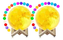 Comprar X2 Lamparas De Velador Lamparas Velador Dormitorios Luna 3d
