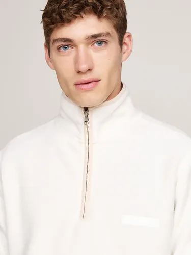 Polerón Cuello Y Con Media Cremallera Blanco Tommy Hilfiger