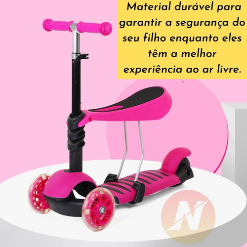 Imagem 2 de 7 de Patinete Infantil Com Assento Removível De Joaninha Com Luz
