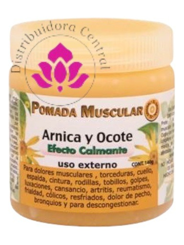 Pomada Muscular Árnica Y Ocote Efecto Calmante 140grs.