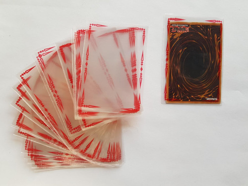 Pack 50 Micas Protectoras Cartas Yugioh | Transparente Rojo