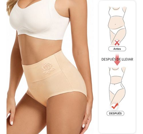 Calzoncillos De Algodón Para Mujer Calzones Cintura Alta 4pz