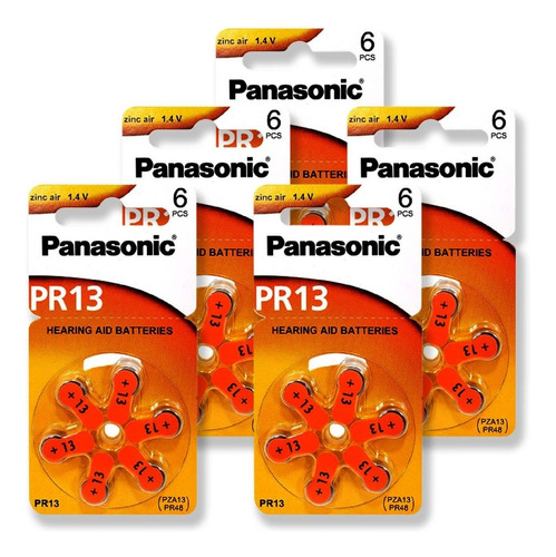30 Baterias Auditivas 13 Pr48 Aparelho Auditivo Panasonic