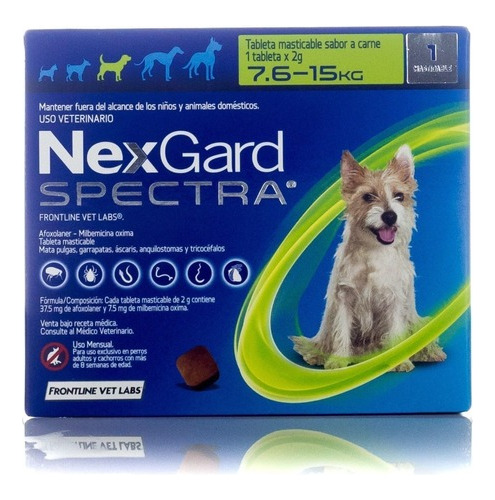 Nexgard Spectra 7,5-15 Kg Internos Y Externos Pastilla