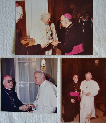 Lote 3 Fotos Original Oficial Vaticano Papa Juan Pablo Ii (Usado)