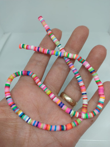 Kit Fio Disquinho Fimo Borracha Pulseira Colar (1000 Peças)